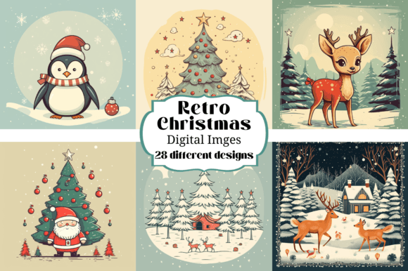 28 Retro Christmas Greeting Card Images