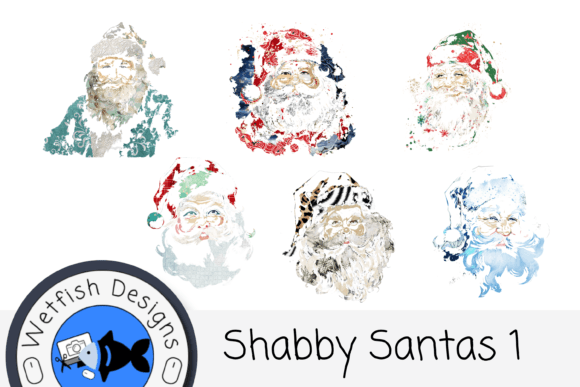 6 Shabby Santas for Christmas Crafts: A Review of Seasonal Illustrations