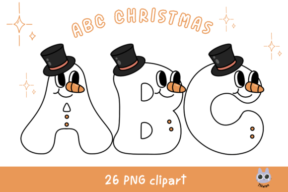 Christmas Alphabet Snowman Retro Font Review for Illustrations