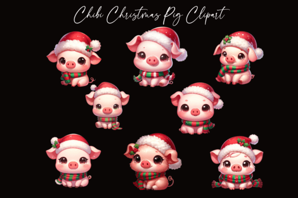 Christmas Chibi Pigs Review: Festive Illustrations for Branding