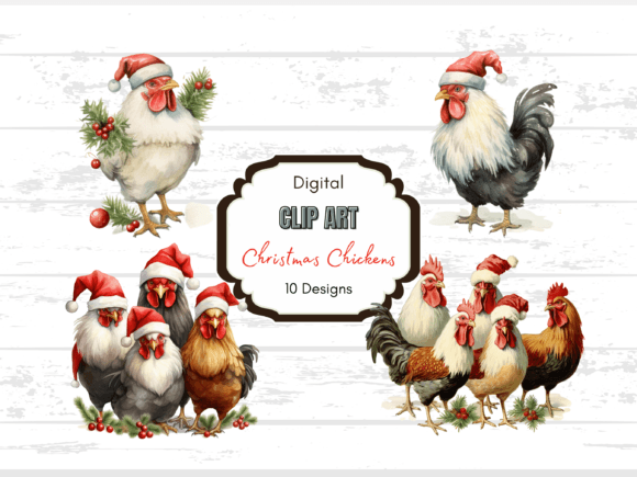 Christmas Chicken Clipart Review for Modern Illustrations