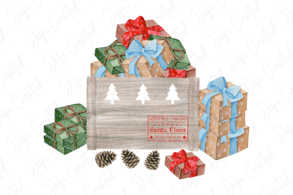 Christmas Crate Sublimation Design & Illustrations