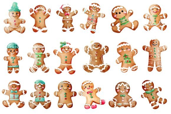 Christmas Gingerbread Man Watercolor: Seasonal Illustrations for Publishers