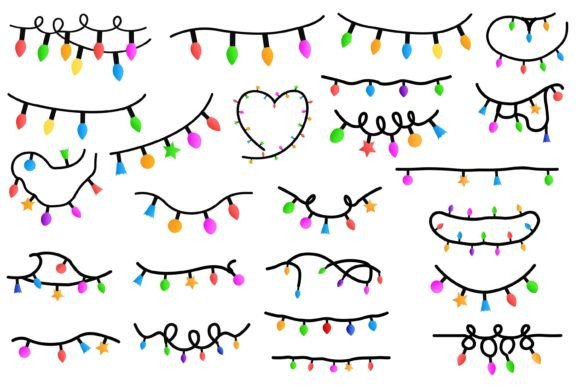 Christmas Lights Clipart Bundle Vector Review