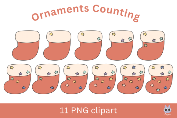 Christmas Math Counting Activity Clipart for Illustrations