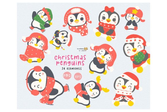 Christmas Penguin Clipart Set: A Review of Festive Illustrations