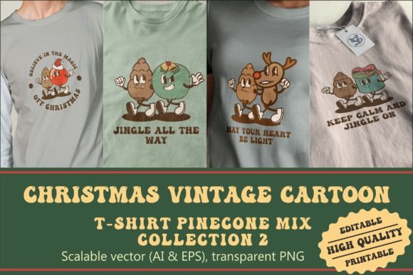 Christmas Pine Cone Mix Vintage Cartoon Review