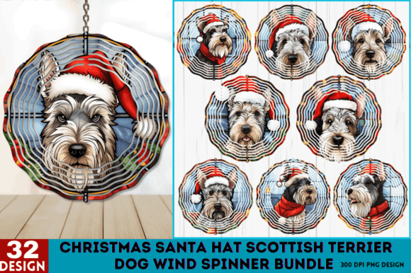 Christmas Scottish Terrier Dog Wind: Modern Illustrations for Publishers