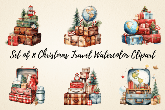 Christmas Travel Watercolor Clipart: A Review for Illustrations
