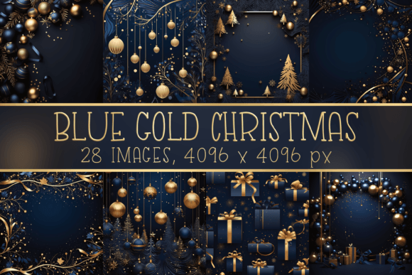 Dark Blue Gold Winter Christmas Images Review