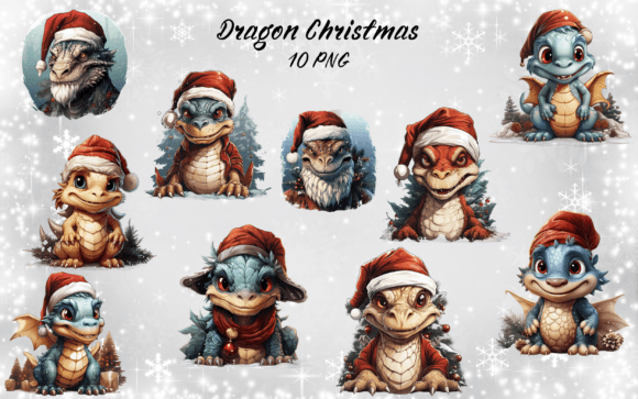 Drafting Dragon Christmas Clipart for Local Brand Identity
