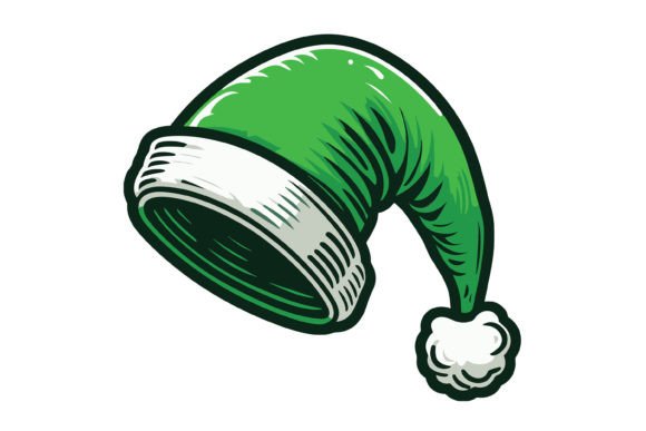 Green Christmas Santa Hat Design: A Review for Brand Illustrations