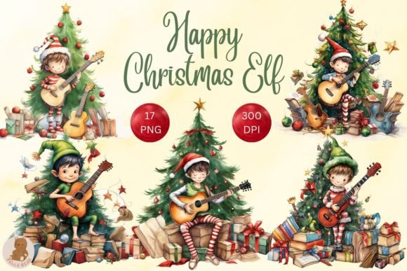 Happy Christmas Elf Sublimation Bundle: Modern Illustrations for Seasonal Brands
