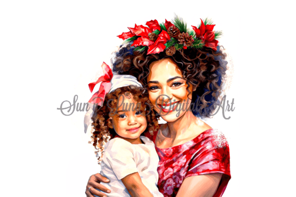 Latina Mother Daughter Christmas Art Review