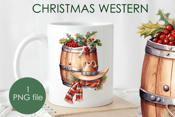 Merry Christmas Western Cowboy Southwest Illustrations