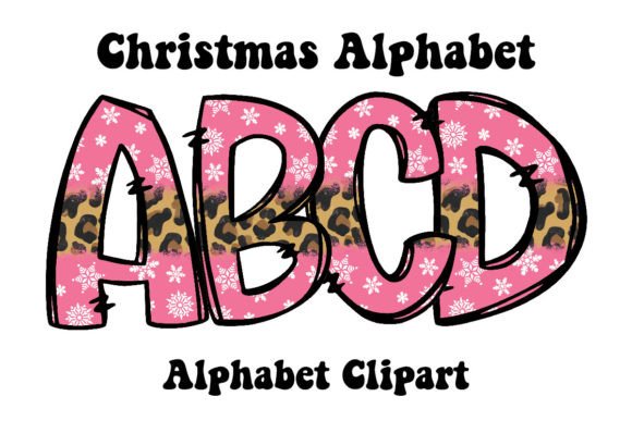 Pink Leopard Christmas Doodle Alphabet: A Fresh Take on Illustrations