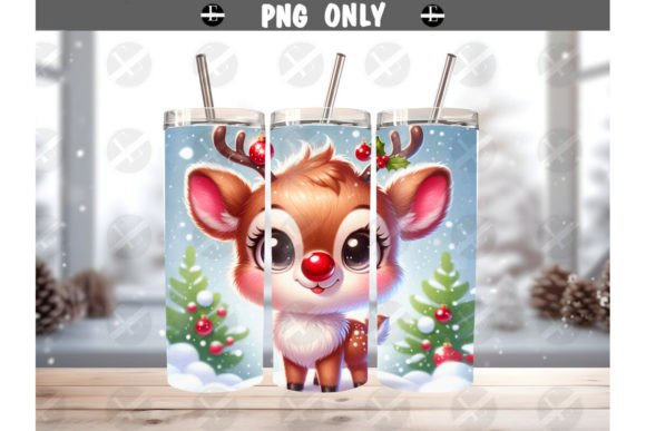 Rudolph Christmas Tumbler Wraps PNG Review