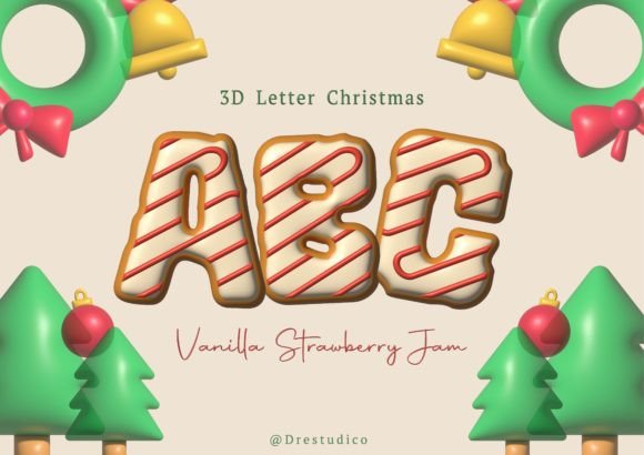 Vanilla Strawberry Christmas Cookie 3D Illustrations Review