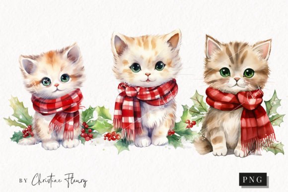 Watercolor Christmas Cats Clipart: A Designer's Review of Modern Illustrations