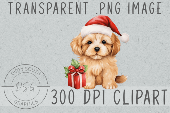 Watercolor Winter Christmas Puppy Illustrations Review