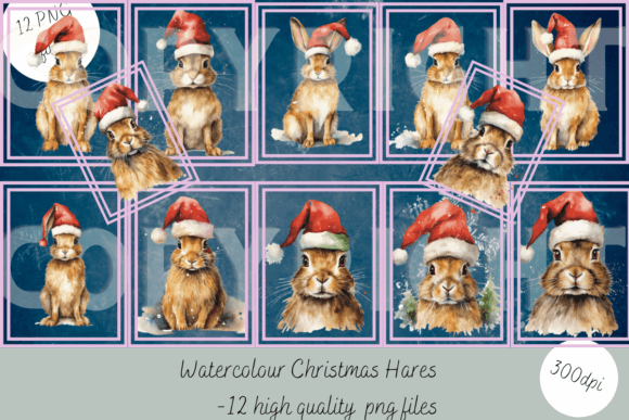 Watercolour Christmas Hares: Fresh Illustrations for Seasonal Branding